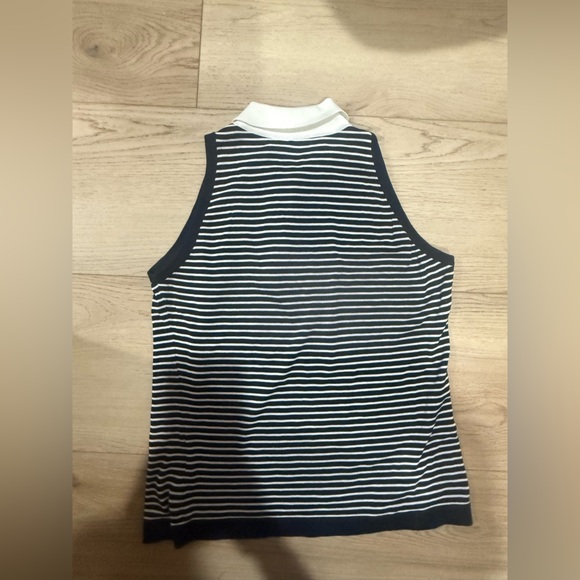 1995 CHANEL Navy and White Striped Sleeveless Top - Picture 5 of 5